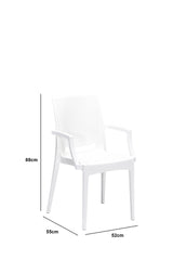 Set mobilier gradina Rattan 80x80 Small Lux Masa Takimi - White - Alb