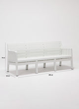 Set mobilier gradina Lara Mindersiz 3+1+1+S Takim - White - Alb