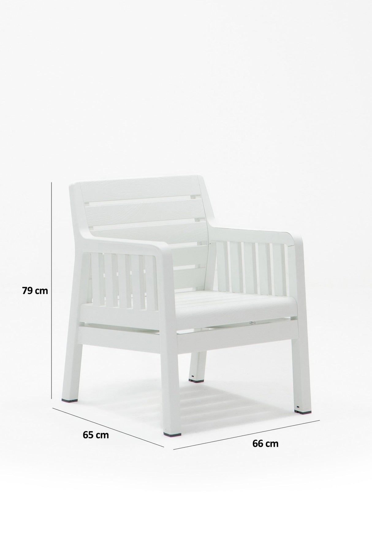 Set mobilier gradina Lara Mindersiz 3+1+1+S Takim - White - Alb