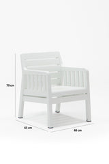 Set mobilier gradina Lara Mindersiz 3+1+1+S Takim - White - Alb