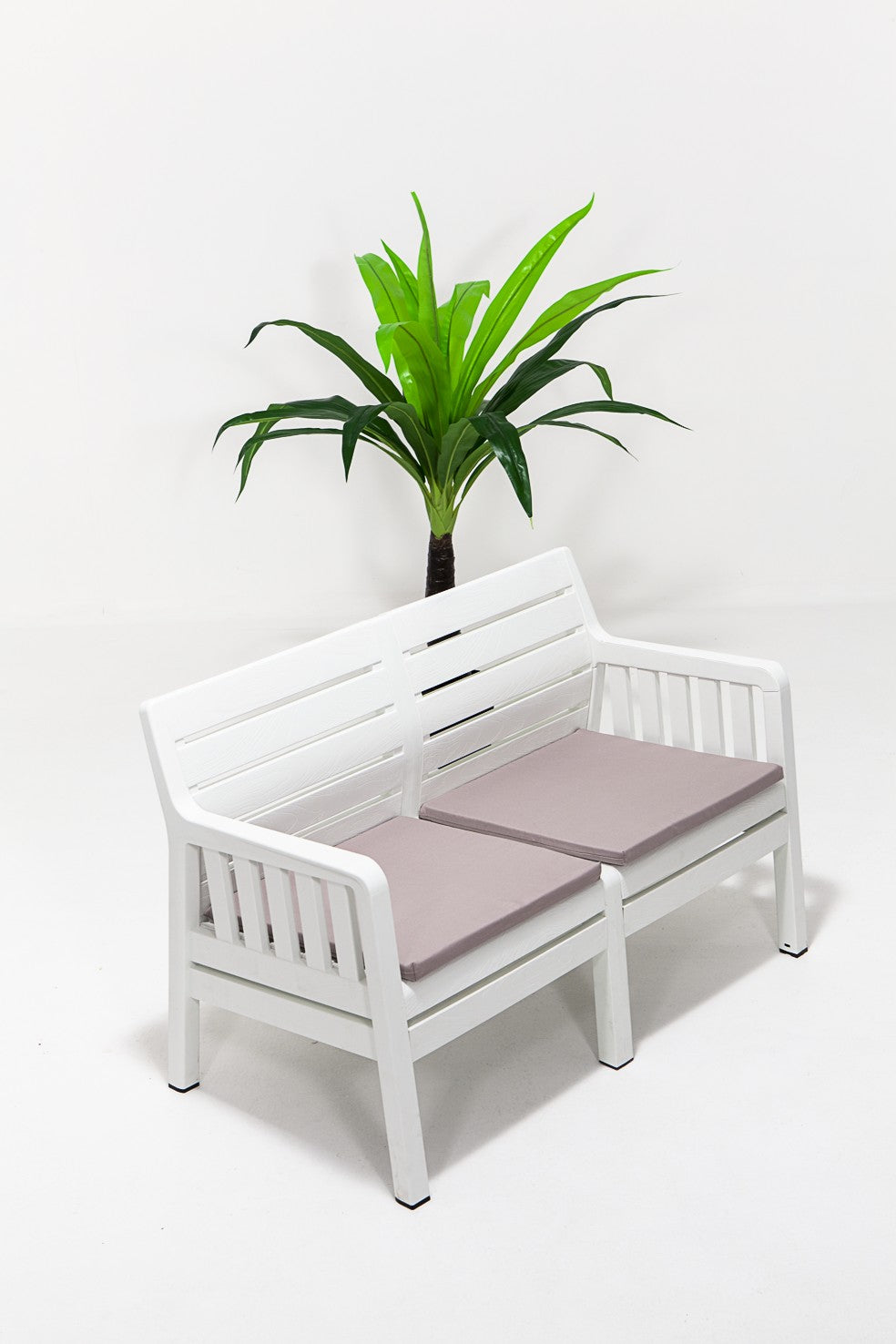 Set mobilier gradina Lara Ikili Koltuk - White - Alb
