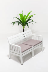 Set mobilier gradina Lara Ikili Koltuk - White - Alb