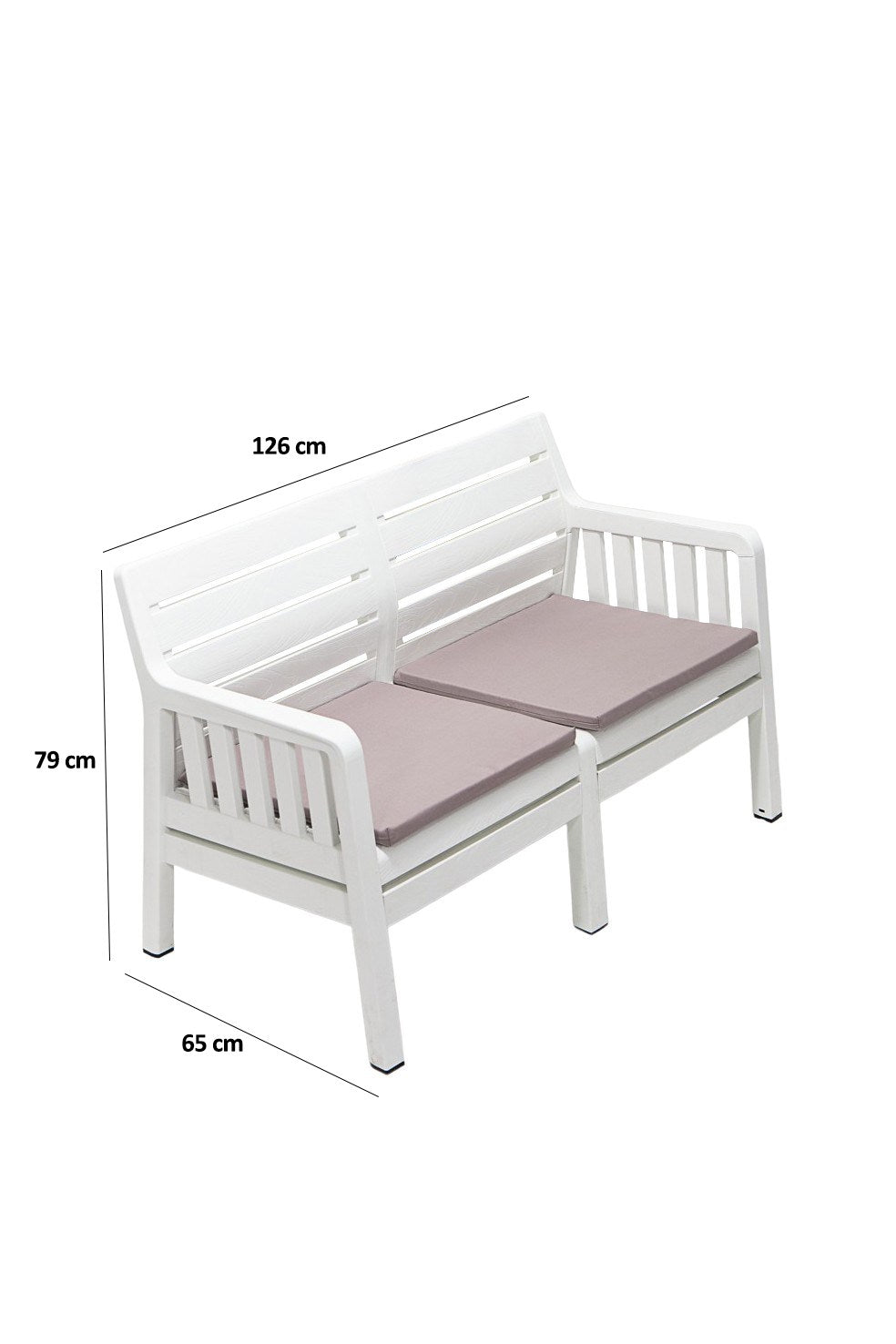 Set mobilier gradina Lara Ikili Koltuk - White - Alb