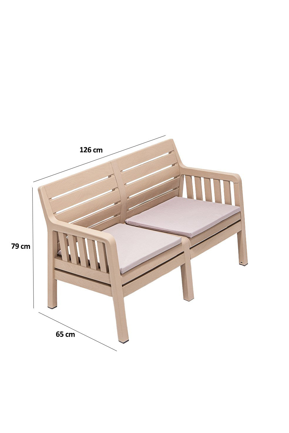 Set mobilier gradina Lara Ikili Koltuk - Cappucino - Cappuccino