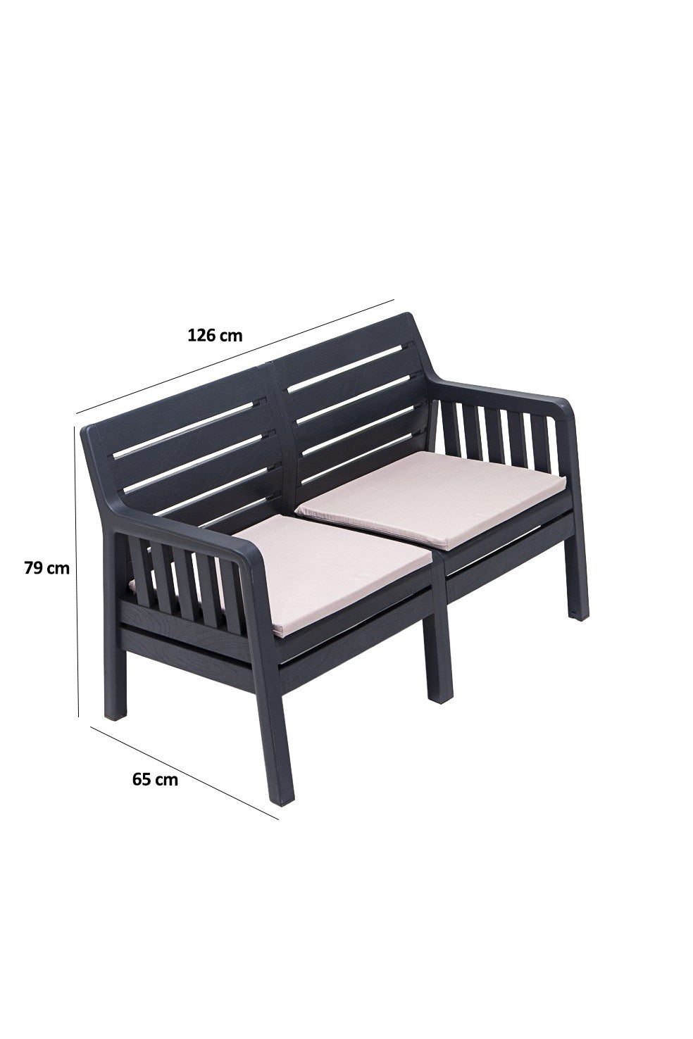 Set mobilier gradina Lara Ikili Koltuk - Anthracite - Antracit