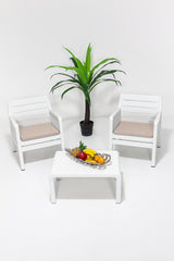 Set mobilier gradina Lara 1+1+S Takim - White - Alb
