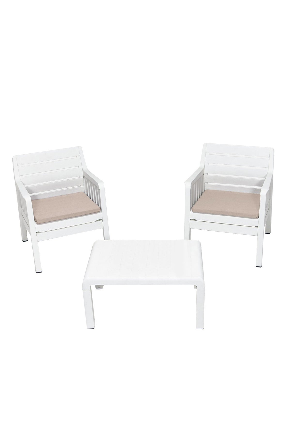Set mobilier gradina Lara 1+1+S Takim - White - Alb