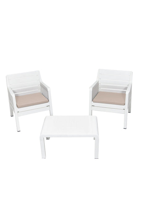 Set mobilier gradina Lara 1+1+S Takim - White - Alb