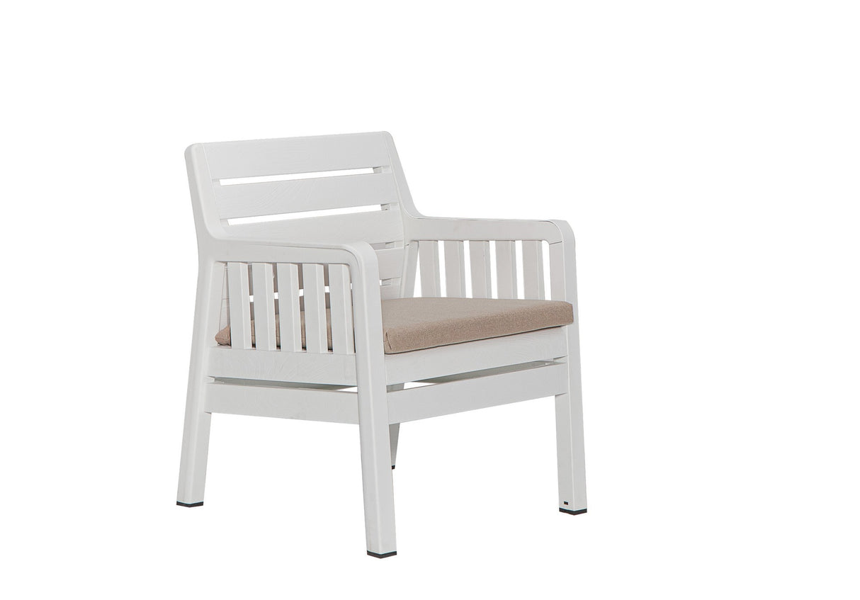 Set mobilier gradina Lara 1+1+S Takim - White - Alb