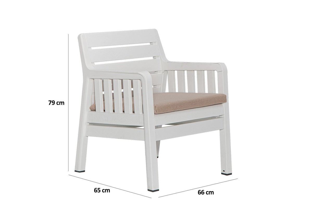 Set mobilier gradina Lara 1+1+S Takim - White - Alb