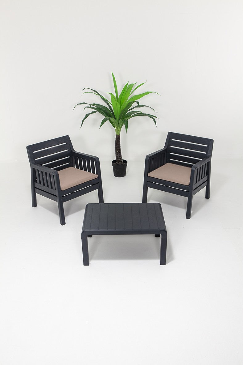 Set mobilier gradina Lara 1+1+S Takim - Anthracite - Antracit