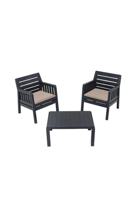 Set mobilier gradina Lara 1+1+S Takim - Anthracite - Antracit