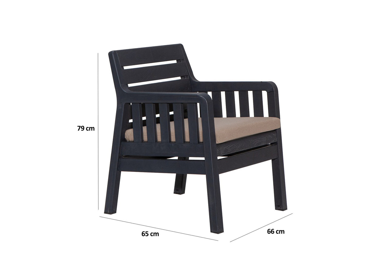 Set mobilier gradina Lara 1+1+S Takim - Anthracite - Antracit