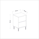Noptiera Imaj - White Marble - Alb / Negru / Auriu