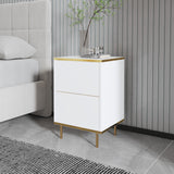 Noptiera Imaj - White Gold - Alb / Auriu