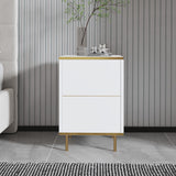 Noptiera Imaj - White Gold - Alb / Auriu
