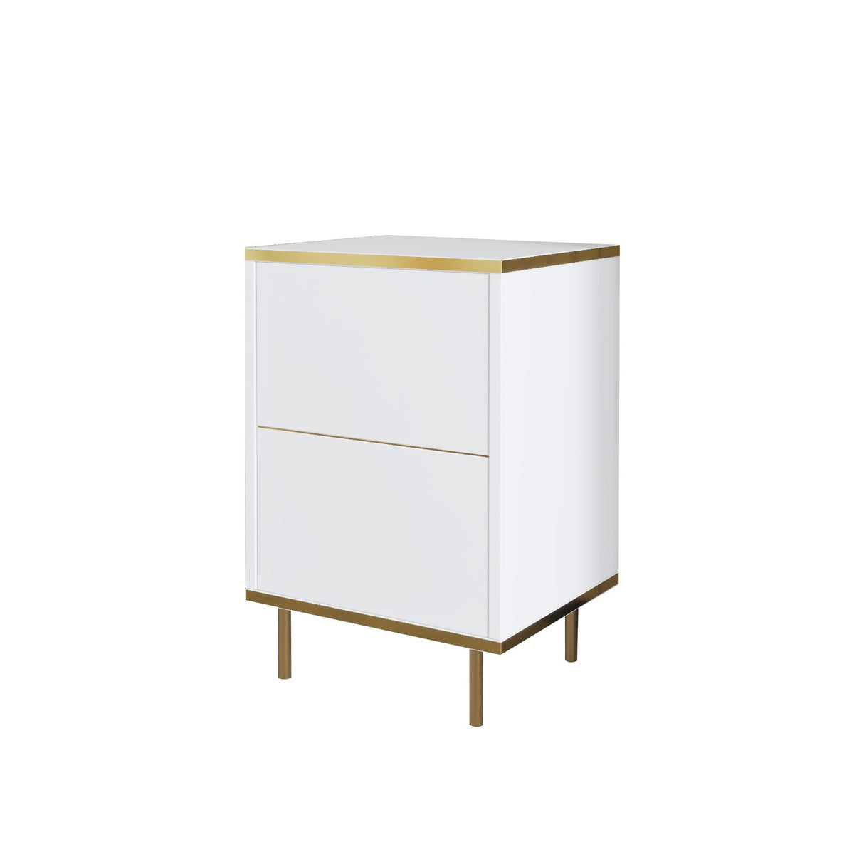 Noptiera Imaj - White Gold - Alb / Auriu