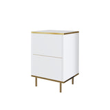 Noptiera Imaj - White Gold - Alb / Auriu