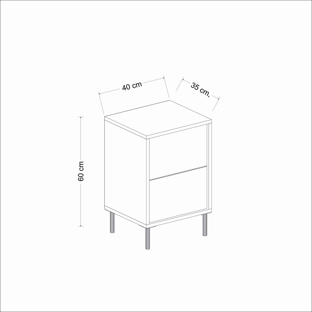 Noptiera Imaj - White Gold - Alb / Auriu