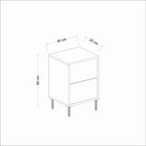 Noptiera Imaj - White Gold - Alb / Auriu