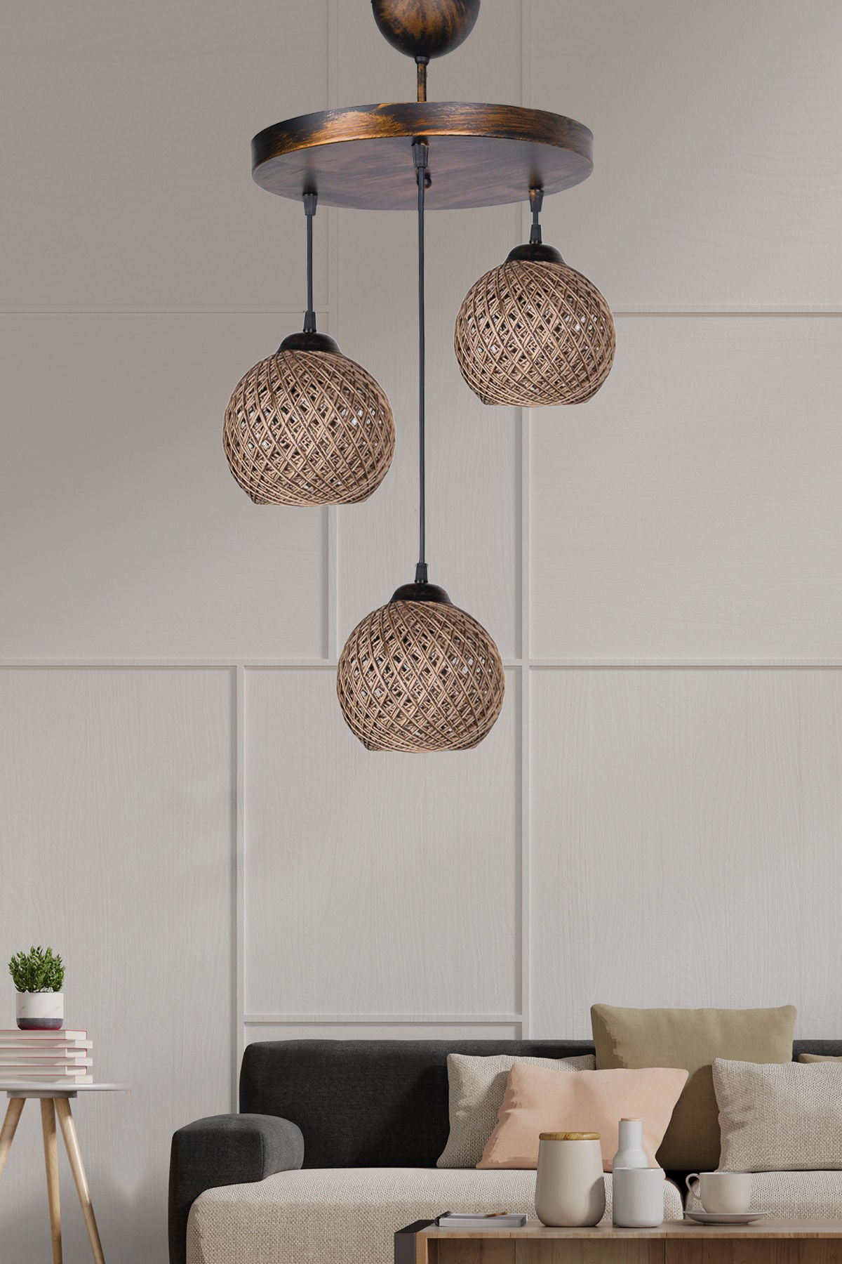 Candelabru Crayon - Jute Black - Bej