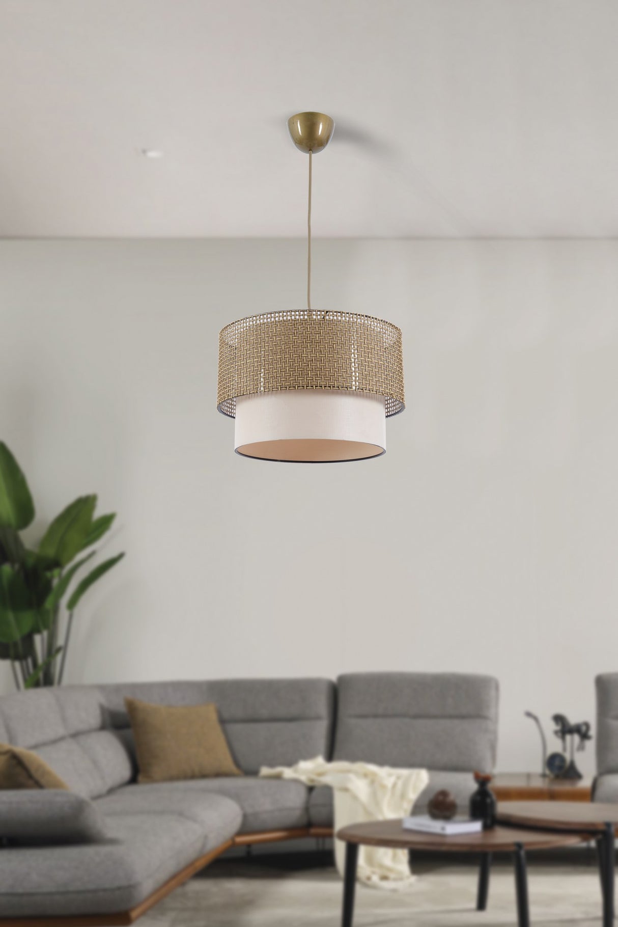 Candelabru Coral - Beige Cream - Auriu / Crem