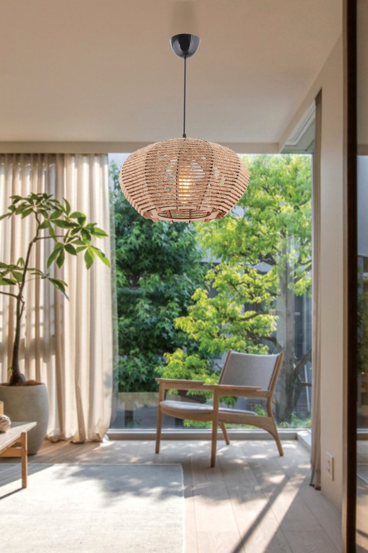 Candelabru Jute Ellipse - Crem