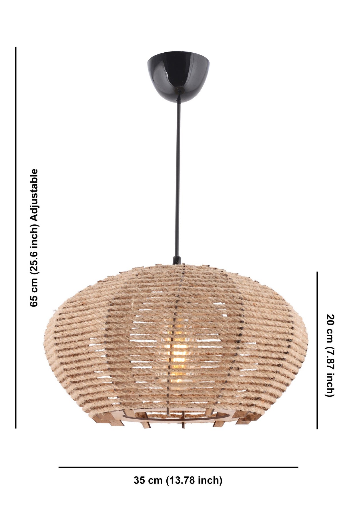 Candelabru Jute Ellipse - Crem