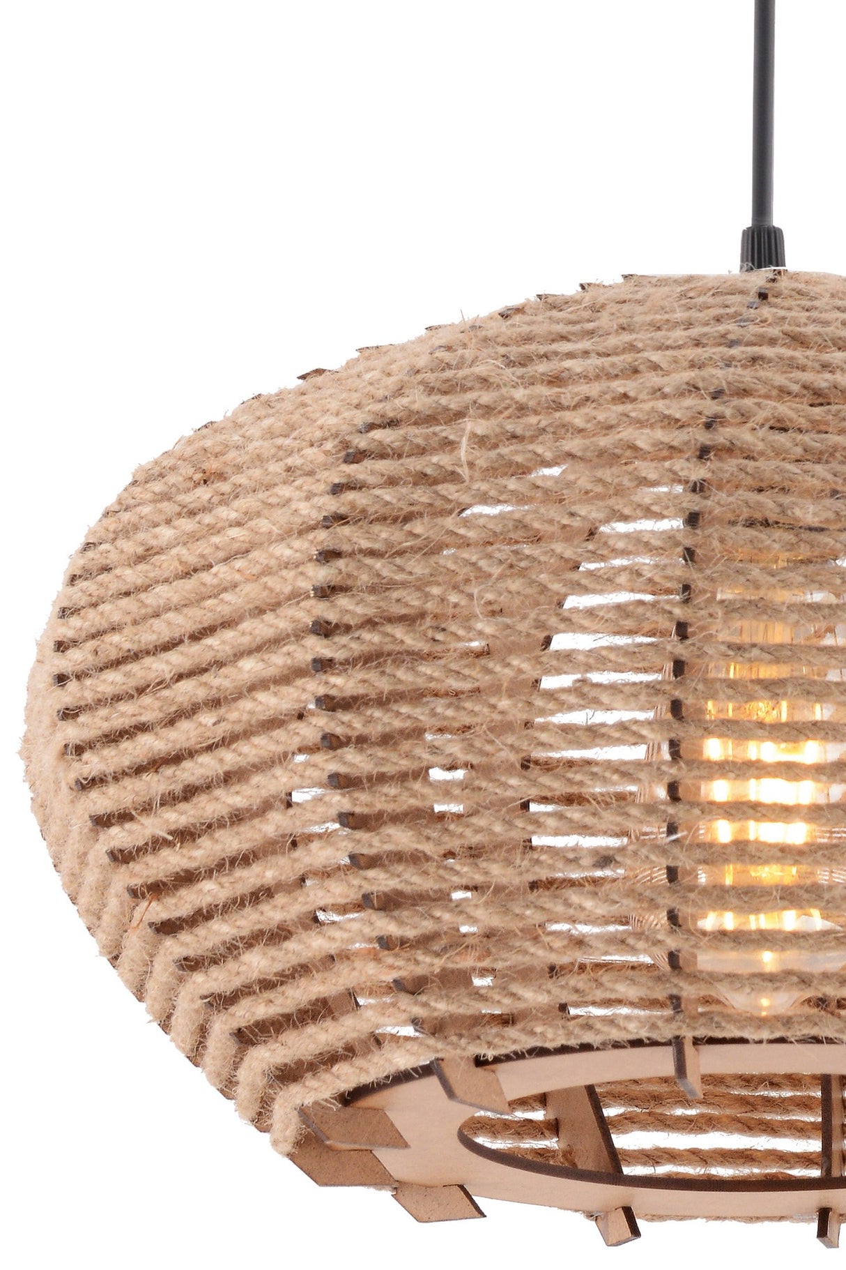 Candelabru Jute Ellipse - Crem