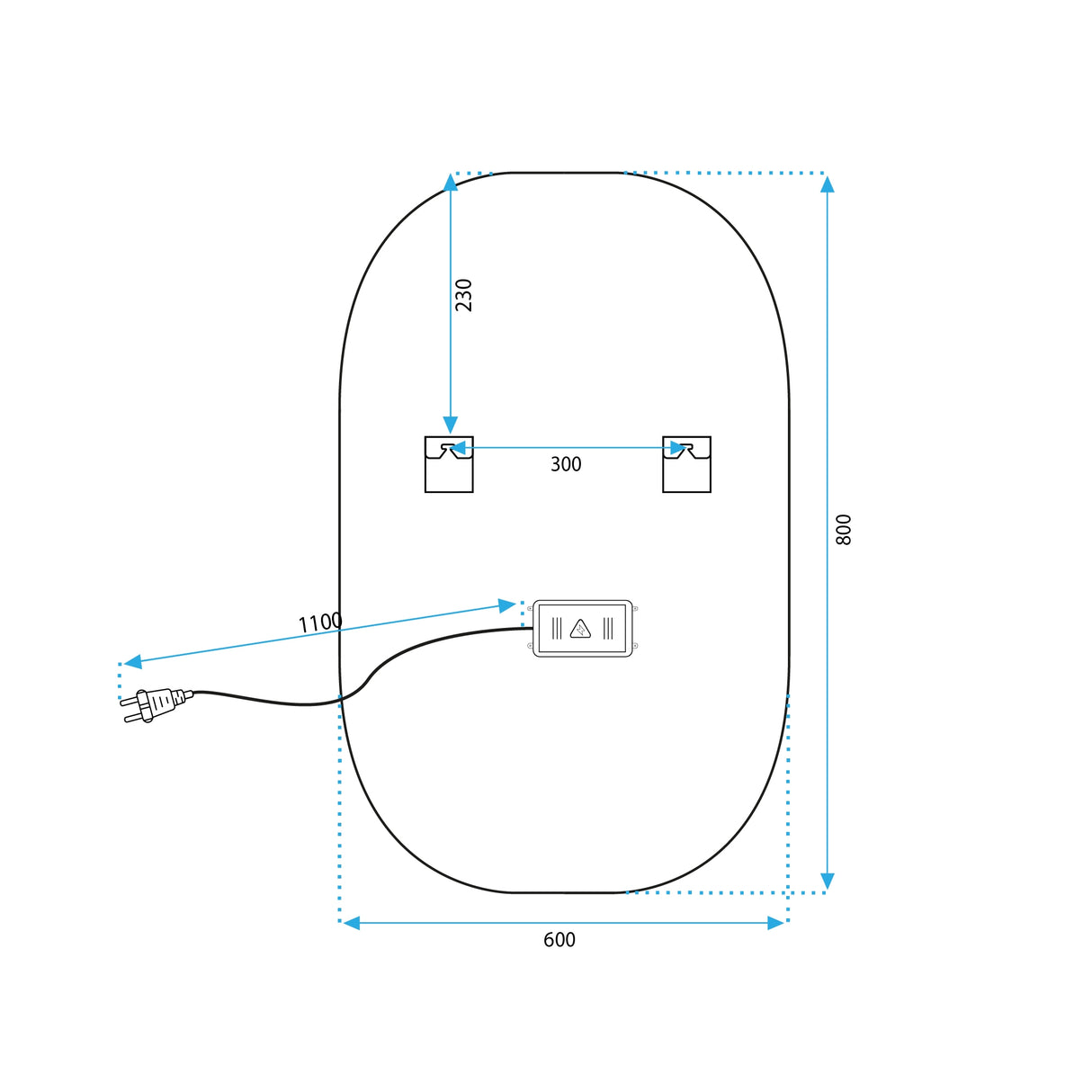 Oglinda LED 80x60cm P10408