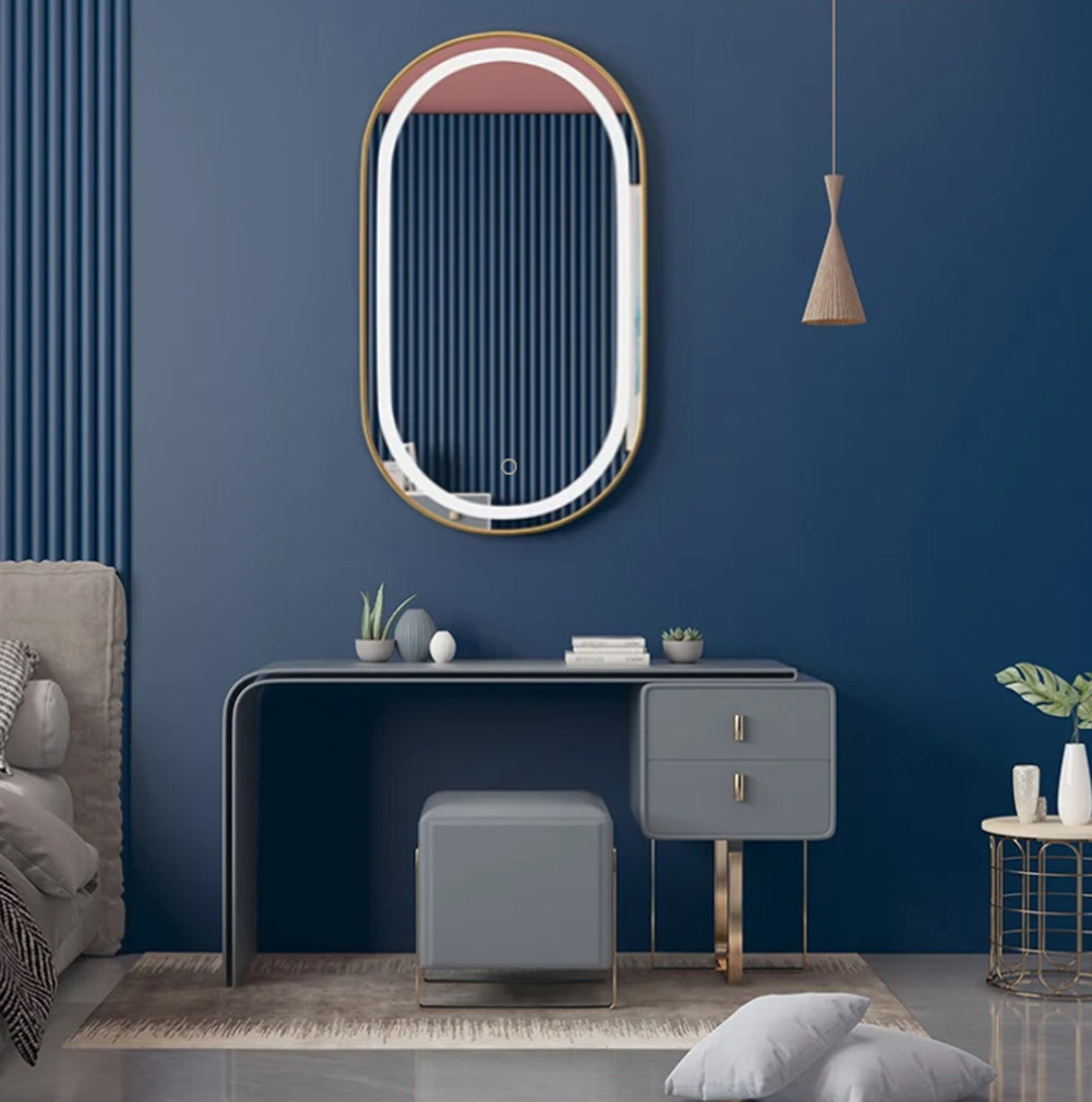Oglinda LED OLL 60x90 cm Brush Gold