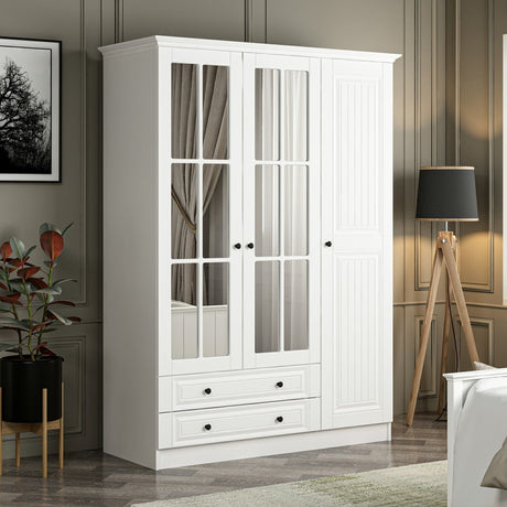 Dulap pentru haine Kale 3 Mebran Kapak 210 - White - Alb