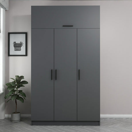 Dulap pentru haine Minar 3 Kapak 2 Cekmece 235 - Anthracite - Antracit