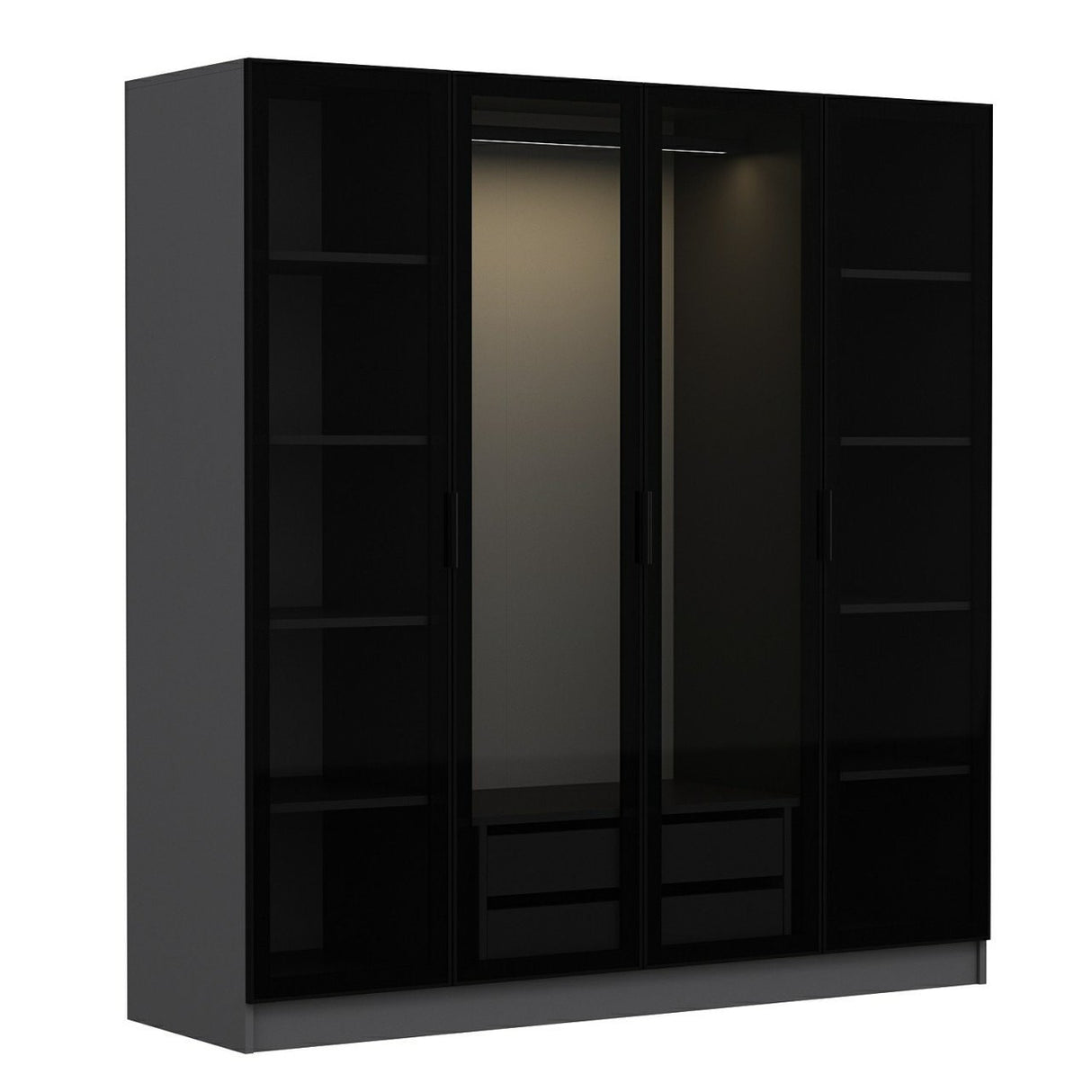 Dulap pentru haine Kale - 6090 - Antracit / Negru
