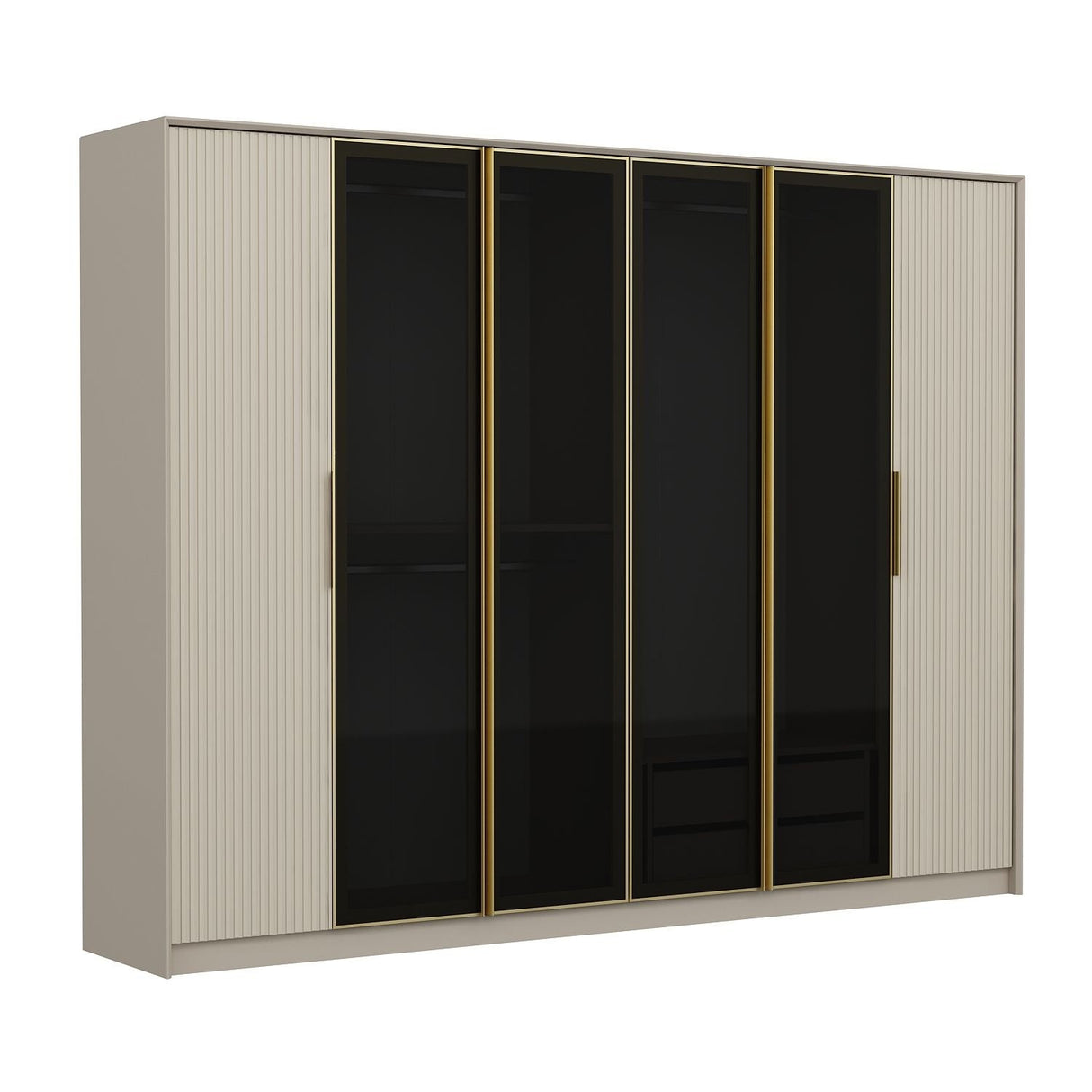Dulap pentru haine Luxe - 7937 - Auriu / Fumuriu