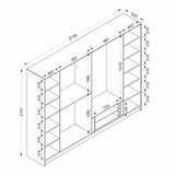 Dulap pentru haine Luxe - 7937 - Auriu / Fumuriu