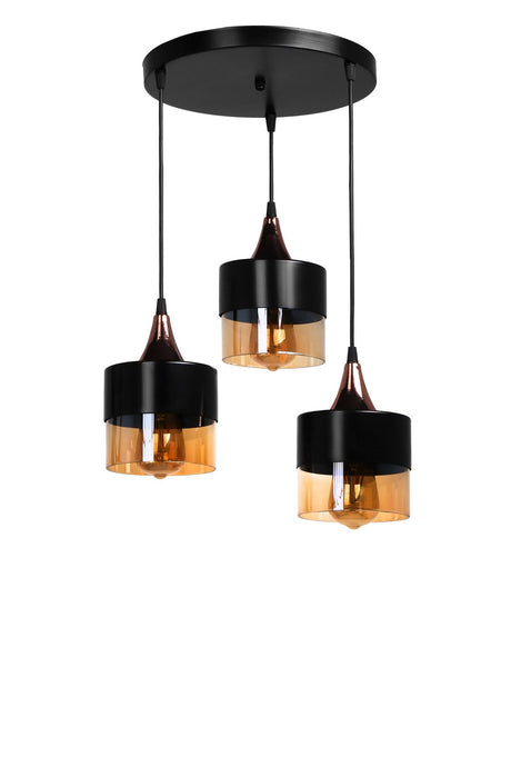 Candelabru Sahra 3 Lue Tepsili Sarkit Siyah - Negru