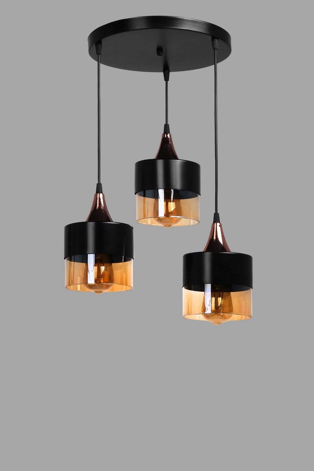Candelabru Sahra 3 Lue Tepsili Sarkit Siyah - Negru