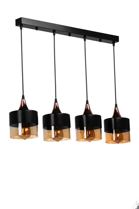 Candelabru Sahra 4 Lue Sirali Sarkit Siyah - Negru