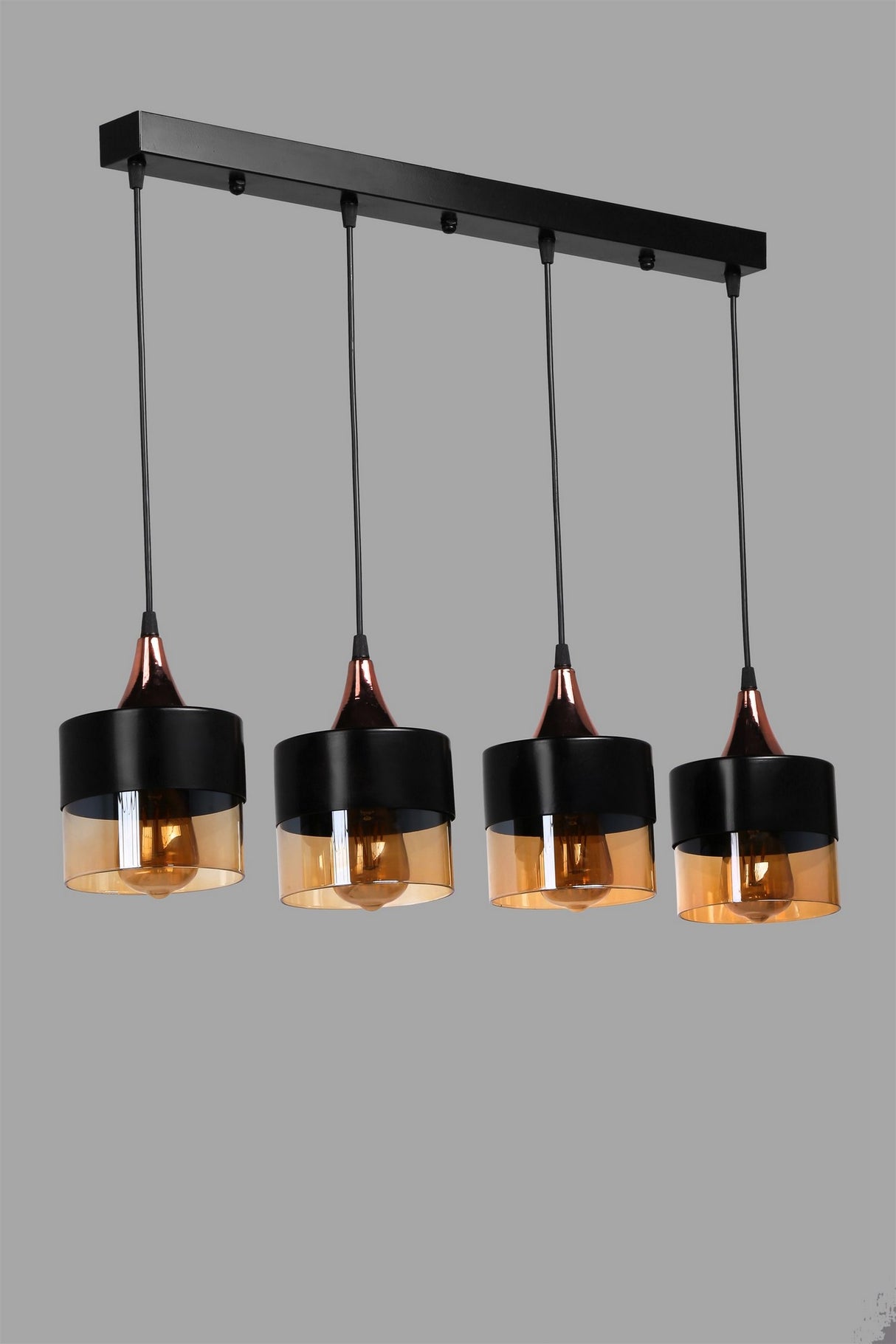 Candelabru Sahra 4 Lue Sirali Sarkit Siyah - Negru