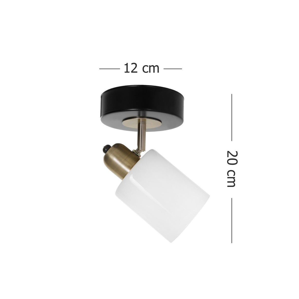Candelabru Nomi tekli siyah beyaz camli avize - Negru / Alb