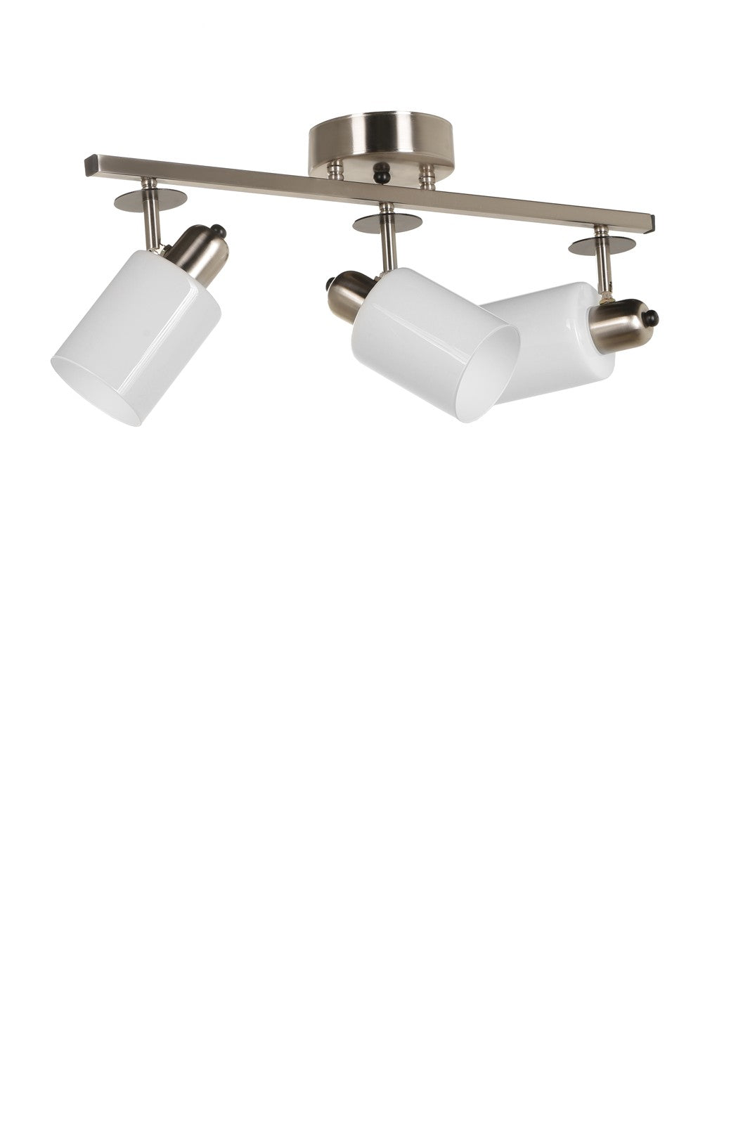 Candelabru Nomi 3 lue sirali mat krom beyaz camli avize - Alb