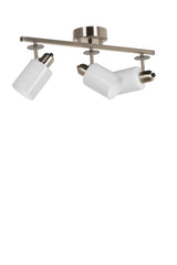 Candelabru Nomi 3 lue sirali mat krom beyaz camli avize - Alb