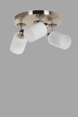 Candelabru Nomi 3 lue tepsili mat krom beyaz camli avize - Alb