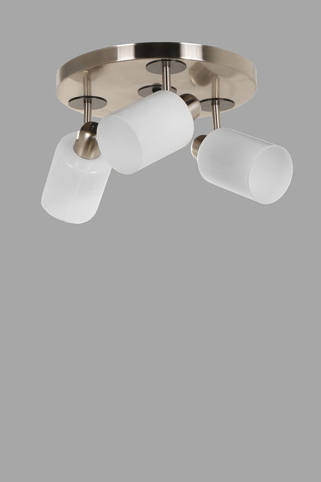 Candelabru Nomi 3 lue tepsili mat krom beyaz camli avize - Alb