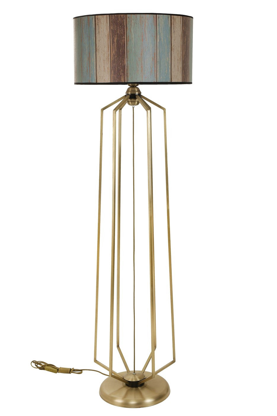 Lampadar Alba Eskitme Lambader Silindir Renkli Abajurlu - Multicolor