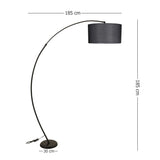 Lampadar Misra Siyah Lambader Silindir Hasir Siyah Abajurlu - Negru
