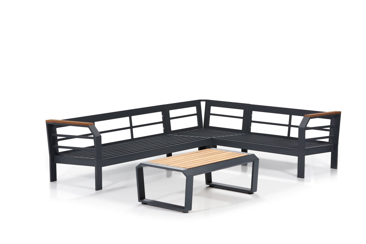 Set mobilier gradina Assento Corner - Yellow Grey Black - Gri
