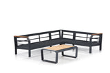 Set mobilier gradina Assento Corner - Yellow Grey Black - Gri