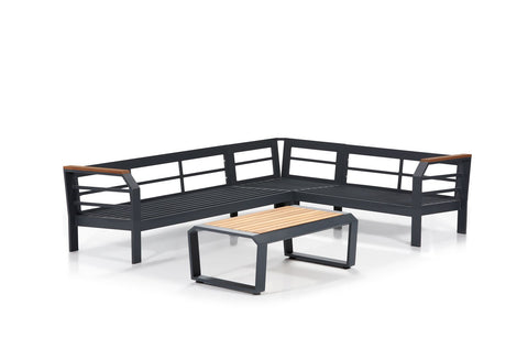 Set mobilier gradina Assento Corner - Yellow Grey Black - Gri